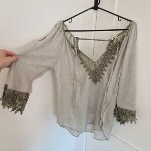 Susy Mix beach top in khaki, like new